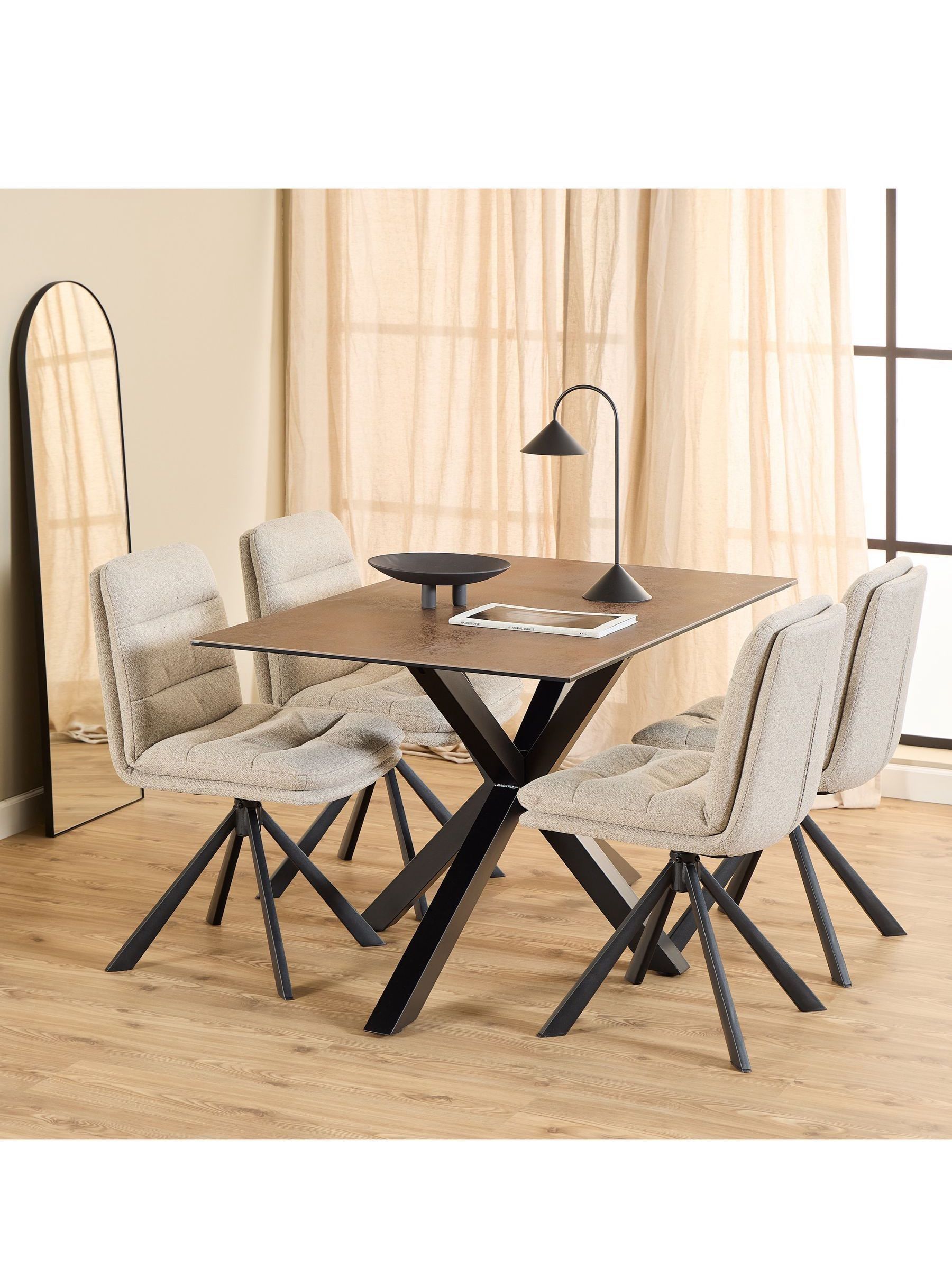 Furniture To Go Heaven Dining Table With Ceramic Rusty Brown Top 135Cm - Rusty Brown - Image 3