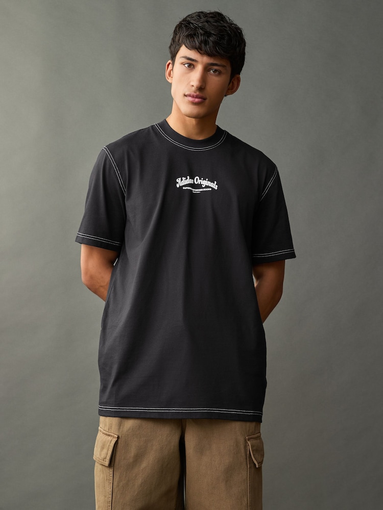 adidas Originals Black Wabash 100% Cotton T-Shirt - Image 1 of 5