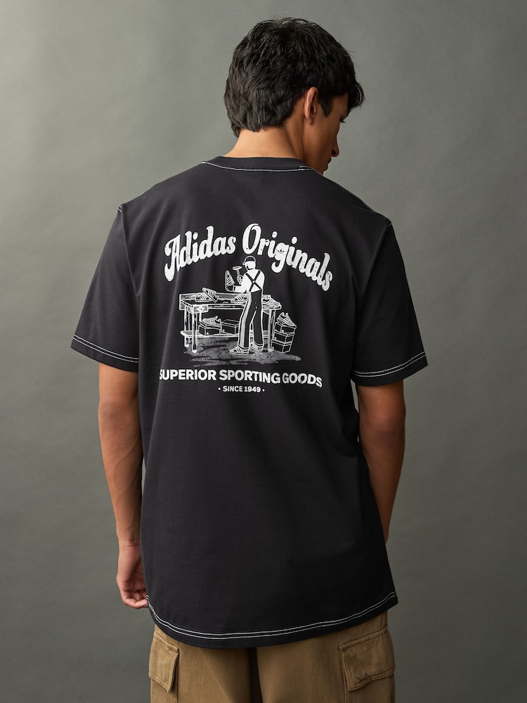 adidas Originals Black Wabash 100% Cotton T-Shirt - Image 2 of 5