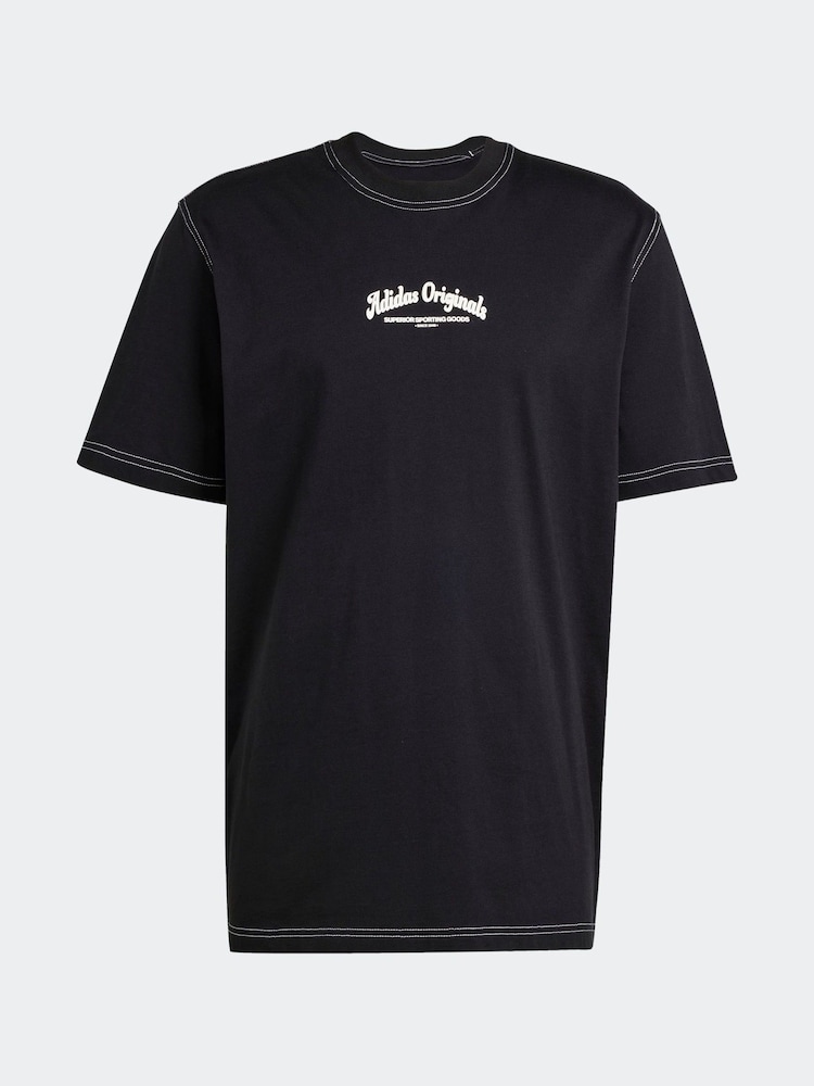 adidas Originals Black Wabash 100% Cotton T-Shirt - Image 5 of 5