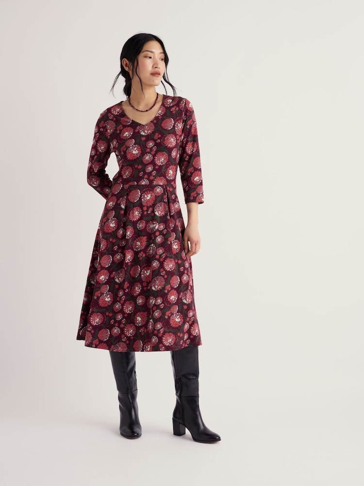 Seasalt Cornwall Pink Pier View 3/4 Sleeve Dress - Image 1 of 5 Seasalt Cornwall Pink Pier View 3/4 Sleeve Dress - Image 1 of 5