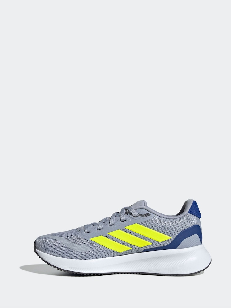 adidas Grey Junior Runfalcon Trainers - Image 2 of 9