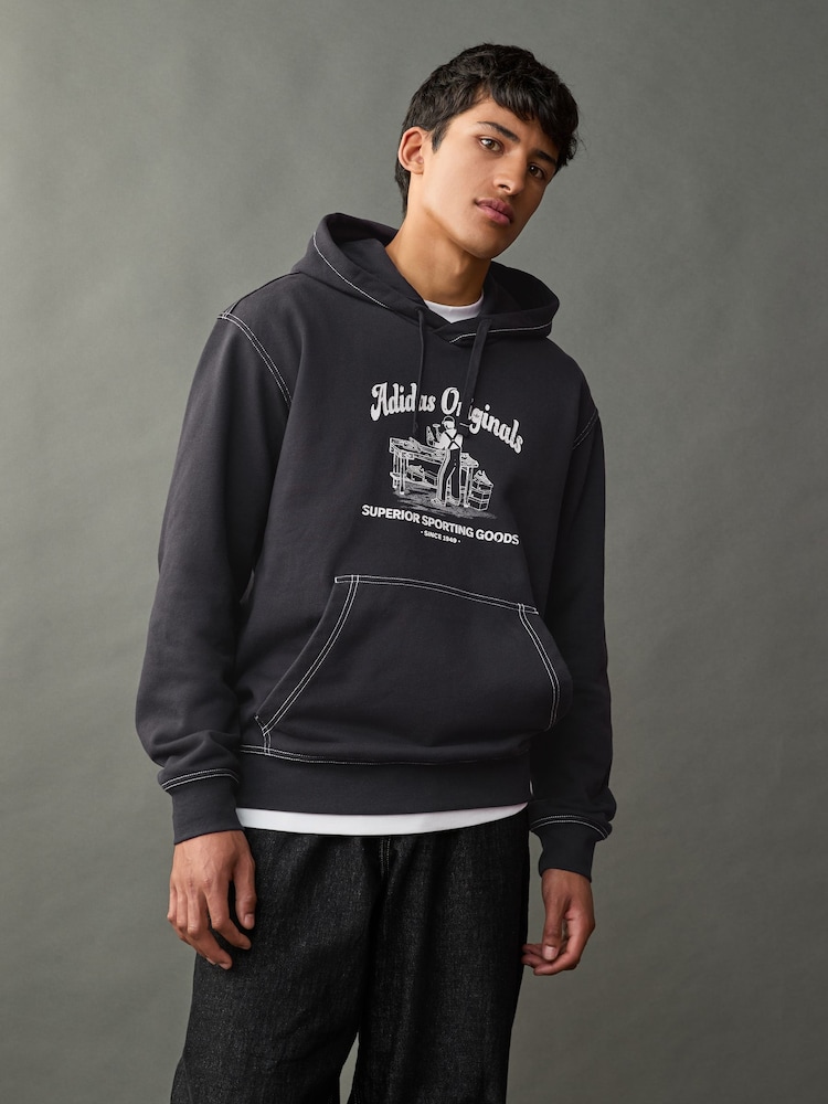 Negro - adidas Originals Graphic Hoodie - Imagen 1 de 8