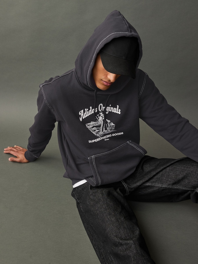 Negro - adidas Originals Graphic Hoodie - Imagen 2 de 8