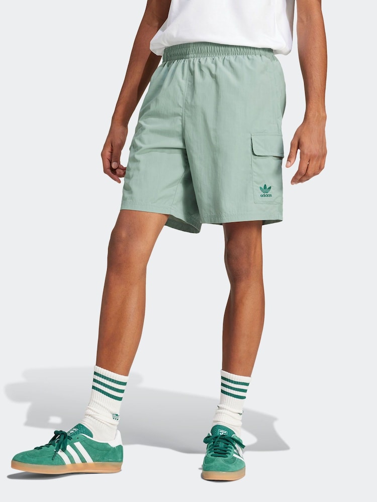 adidas Originals Green Trefoil Essentials Woven Cargo Shorts - Image 1 of 6