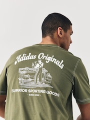 adidas Originals Green Wabash 100% Cotton T-Shirt - Image 4 of 5