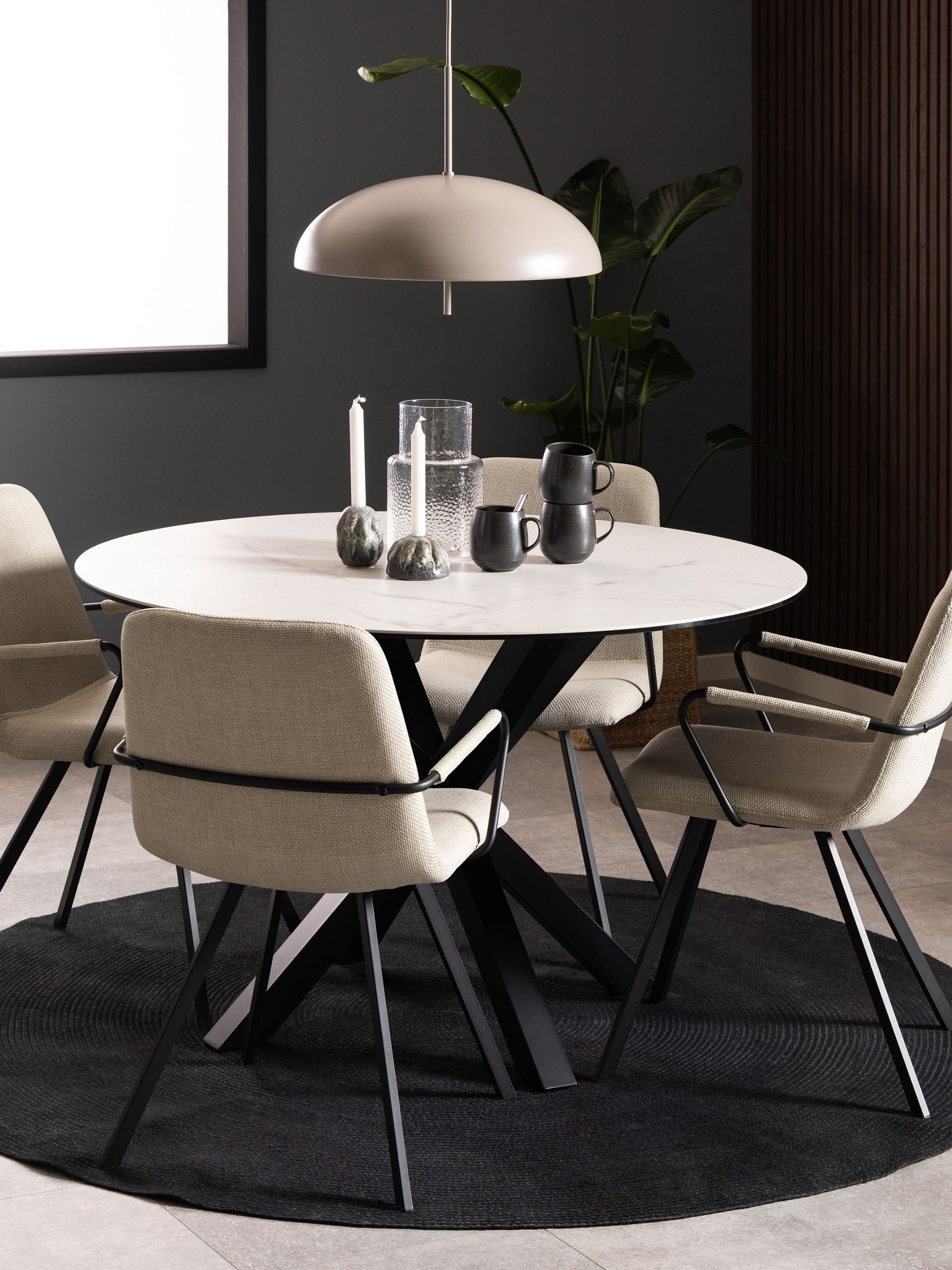 Furniture To Go Heaven Round Dining Table With Ceramic White Top - White - Image 5