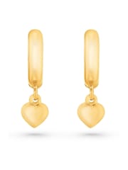 Beaverbrooks Sterling Silver 9ct Yellow Bonded Heart Huggie Hoop Earrings - Image 2 de 4
