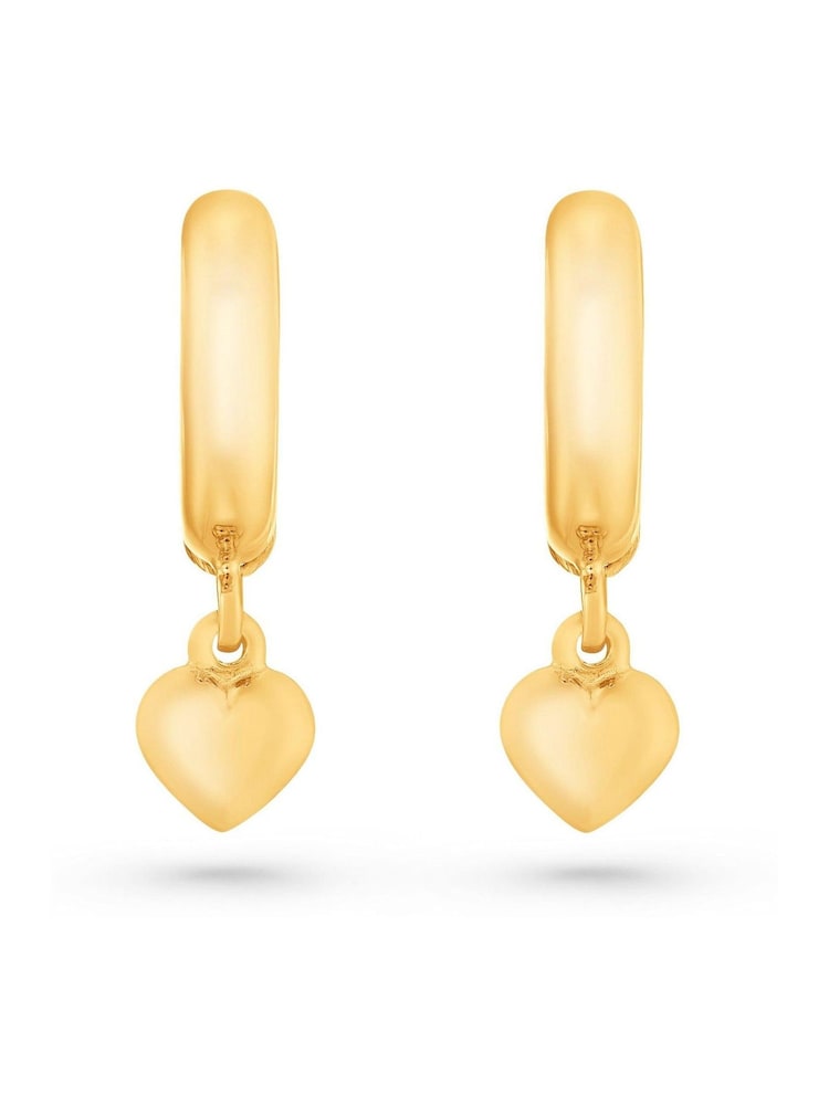 Beaverbrooks Sterling Silver 9ct Yellow Bonded Heart Huggie Hoop Earrings - Image 2 de 4