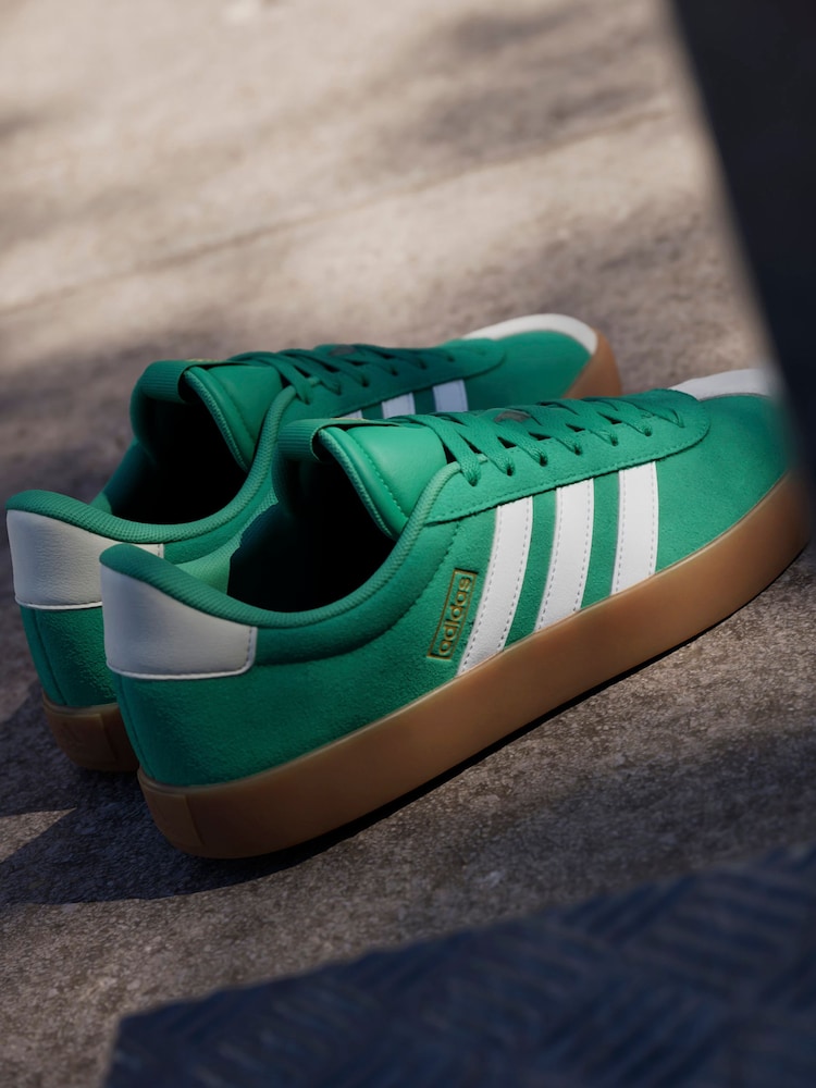 adidas Green/White VL Court Trainers - Image 4 of 16