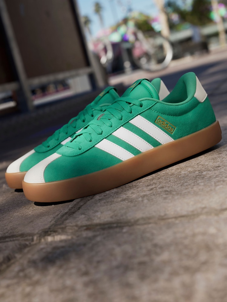 adidas Green/White VL Court Trainers - Image 6 of 16