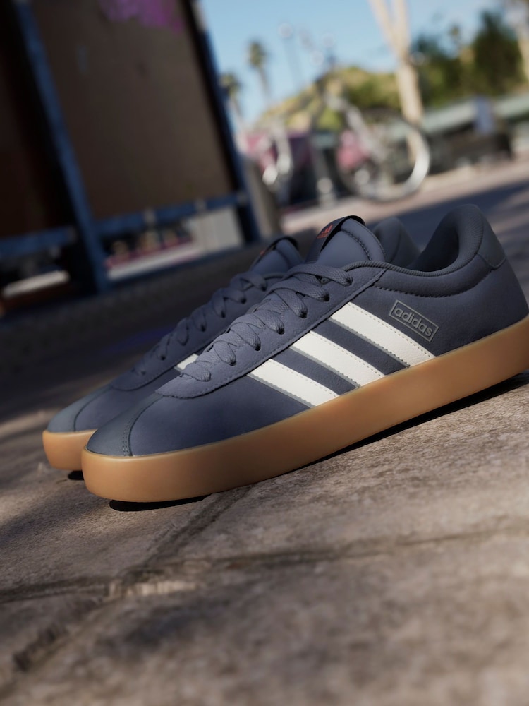 adidas Blue VL Court Trainers - Image 6 of 16