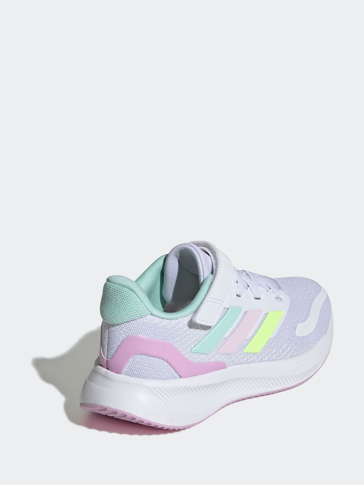 adidas White/Multi Kids Runfalcon 5 Trainers - Image 4 of 9