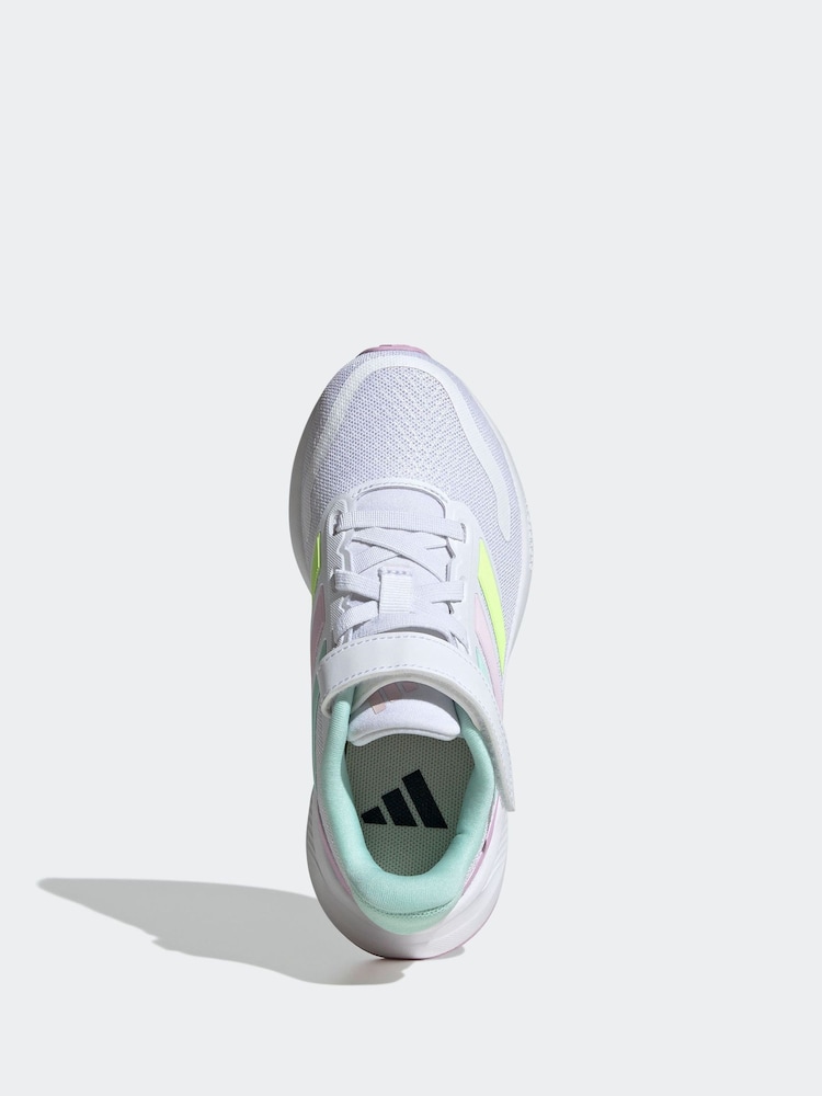 adidas White/Multi Kids Runfalcon 5 Trainers - Image 6 of 9