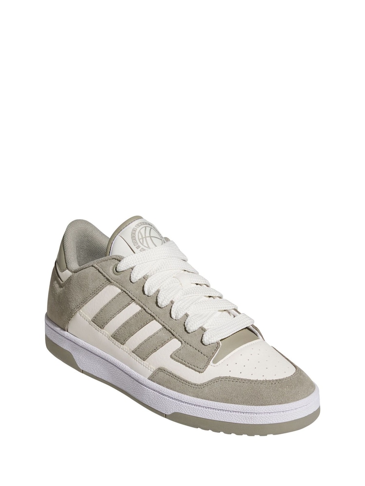 adidas Grey Chrome Rapid Court Low Trainers - Image 3 of 11