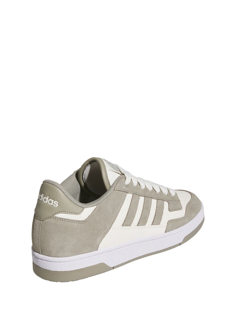 adidas Grey Chrome Rapid Court Low Trainers - Image 4 of 11