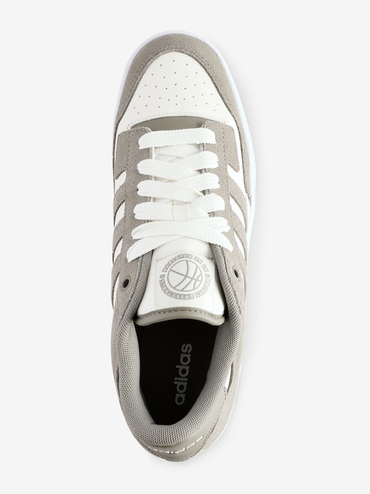 adidas Grey Chrome Rapid Court Low Trainers - Image 7 of 11