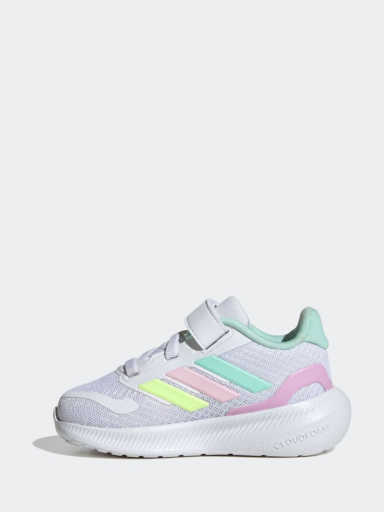 adidas Off White Kids Runfalcon 5 Trainers - Image 2 of 9