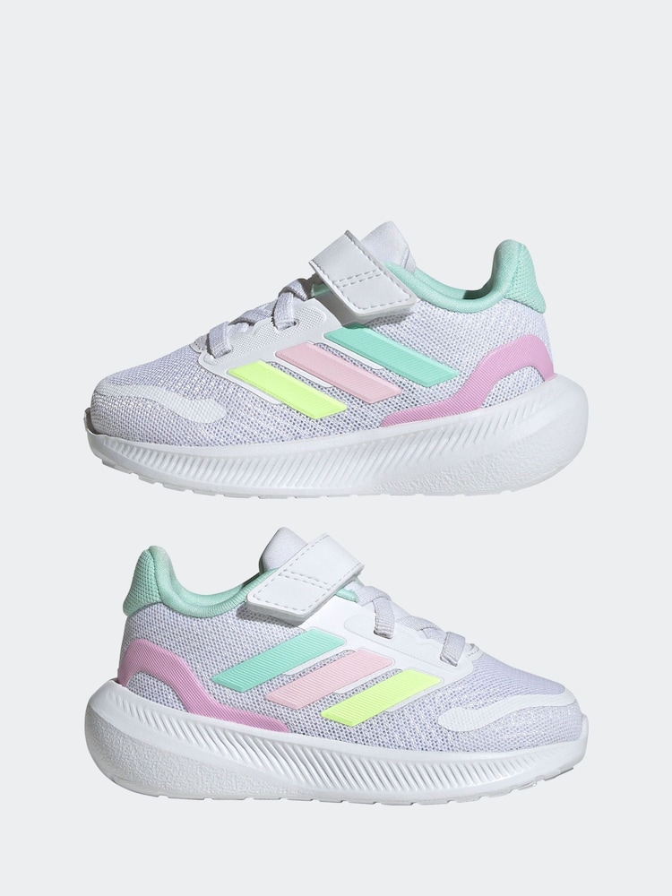 adidas Off White Kids Runfalcon 5 Trainers - Image 5 of 9