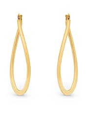 Beaverbrooks Sterling Silver 9ct Yellow Bonded Hoop Drop Earrings - Image 3 de 4