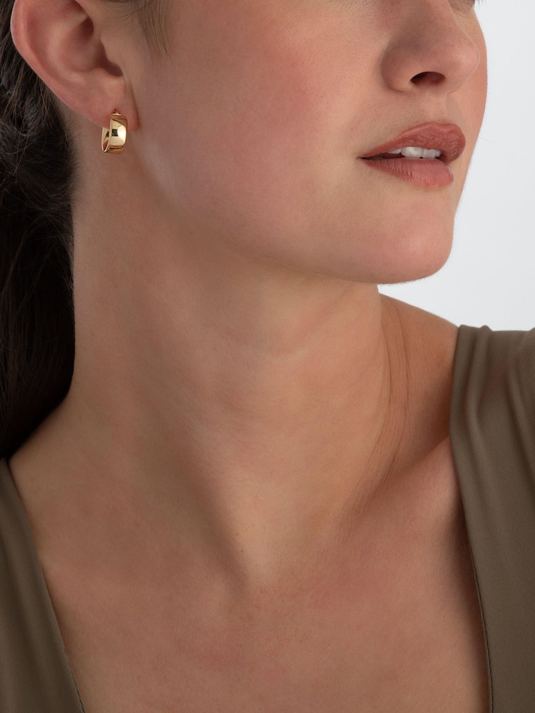 Beaverbrooks Yellow Gold Bonded Hoop Earrings - Image 1 de 4