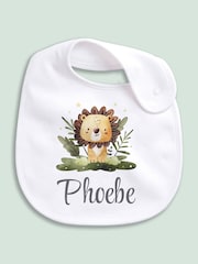 Little Years Personalised Lion Cub 100% Cotton White Bib - Image 1 of 4