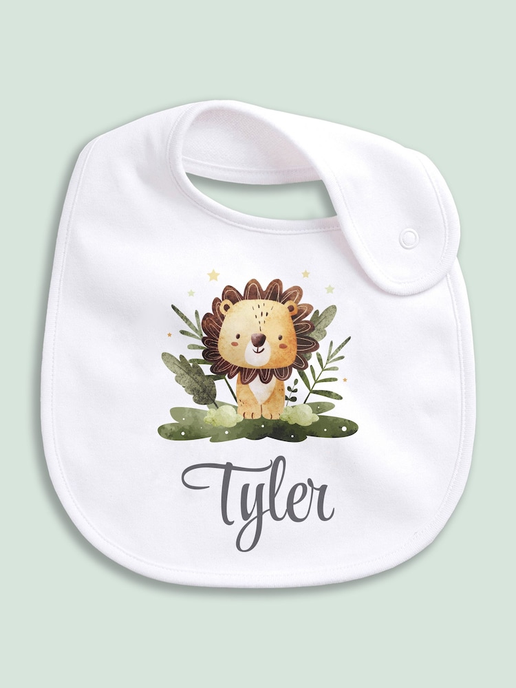 Little Years Personalised Lion Cub 100% Cotton White Bib - Image 2 of 4