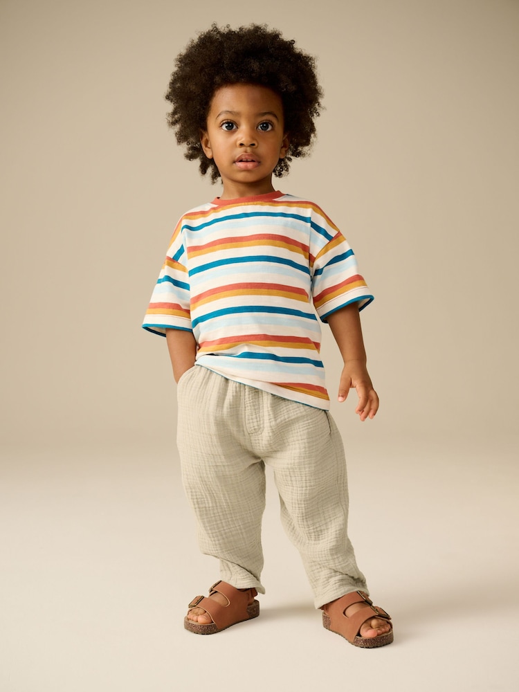 Neutral - Pantaloni din bumbac texturat moale 100% (3luni-7ani) - Image 2 of 8