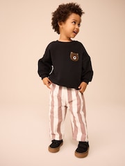 Neutral/Ecru Stripe 100% Cotton Pull On Wide Trousers (3mths-7yrs) - Image 2 of 8