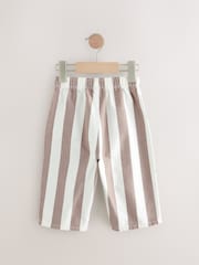 Neutral/Ecru Stripe 100% Cotton Pull On Wide Trousers (3mths-7yrs) - Image 6 of 8