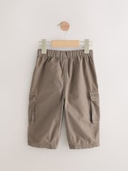 Taupe Brown Wide Leg Washed Cargo 100% Cotton Trousers (3mths-7yrs) - Image 6 of 8
