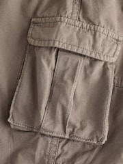 Taupe Brown Wide Leg Washed Cargo 100% Cotton Trousers (3mths-7yrs) - Image 7 of 8