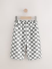 Black/White Checkerboard 100% Cotton Pull On Wide Trousers (3mths-7yrs) - Image 5 of 8