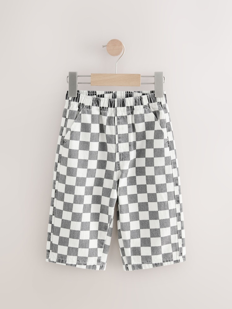 Black/White Checkerboard Pull On Wide Trousers (3mths-7yrs) - Image 5 of 8