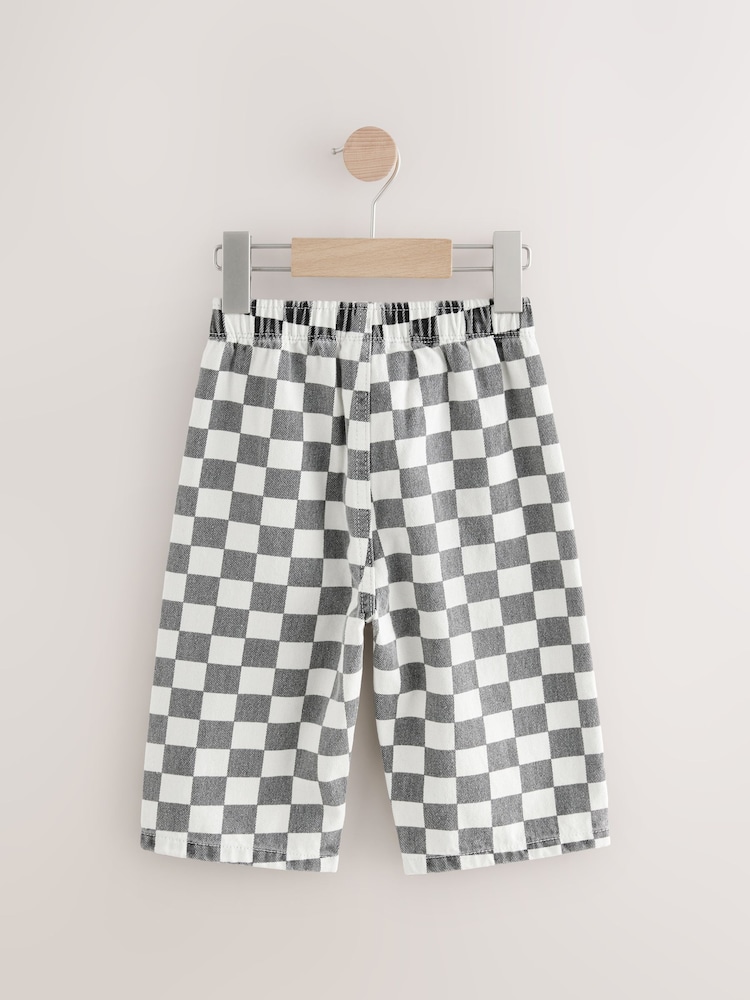 Black/White Checkerboard Pull On Wide Trousers (3mths-7yrs) - Image 6 of 8