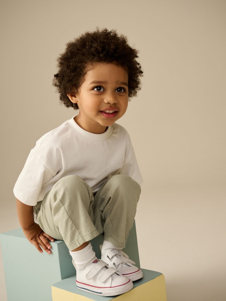 vert - Pantalon large en lin Blend à enfiler (3mois-7ans) - Image 4 of 8