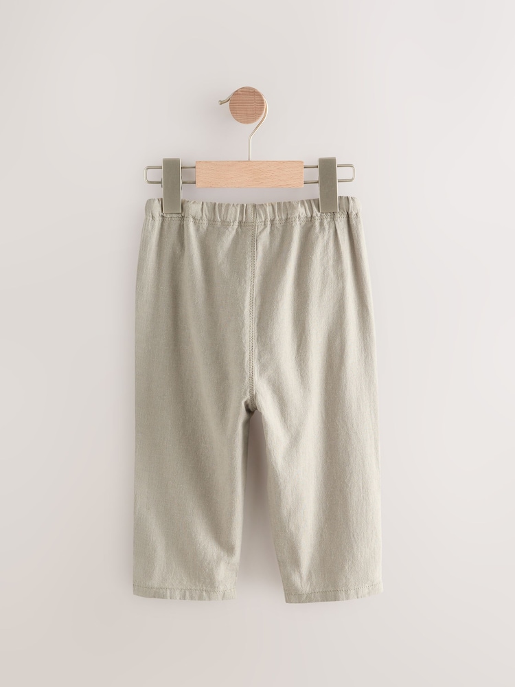 vert - Pantalon large en lin Blend à enfiler (3mois-7ans) - Image 6 of 8