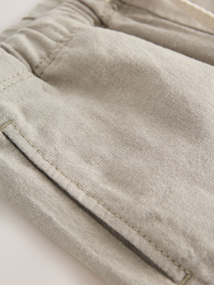 Sage Green Loose Fit Wide Leg Linen Blend Pull On Trousers (3mths-7yrs) - Image 8 of 8 Sage Green Loose Fit Wide Leg Linen Blend Pull On Trousers (3mths-7yrs) - Image 8 of 8