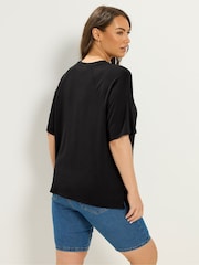 Yours Curve Black Soft Touch T-Shirt - Image 3 of 5
