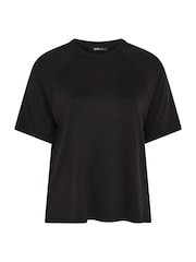 Yours Curve Black Soft Touch T-Shirt - Image 5 of 5