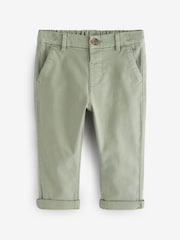 Sage Green Stretch Chinos Trousers (3mths-7yrs) - Image 1 of 4