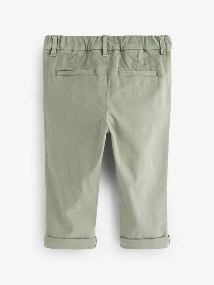 Sage Green Stretch Chinos Trousers (3mths-7yrs) - Image 2 of 4