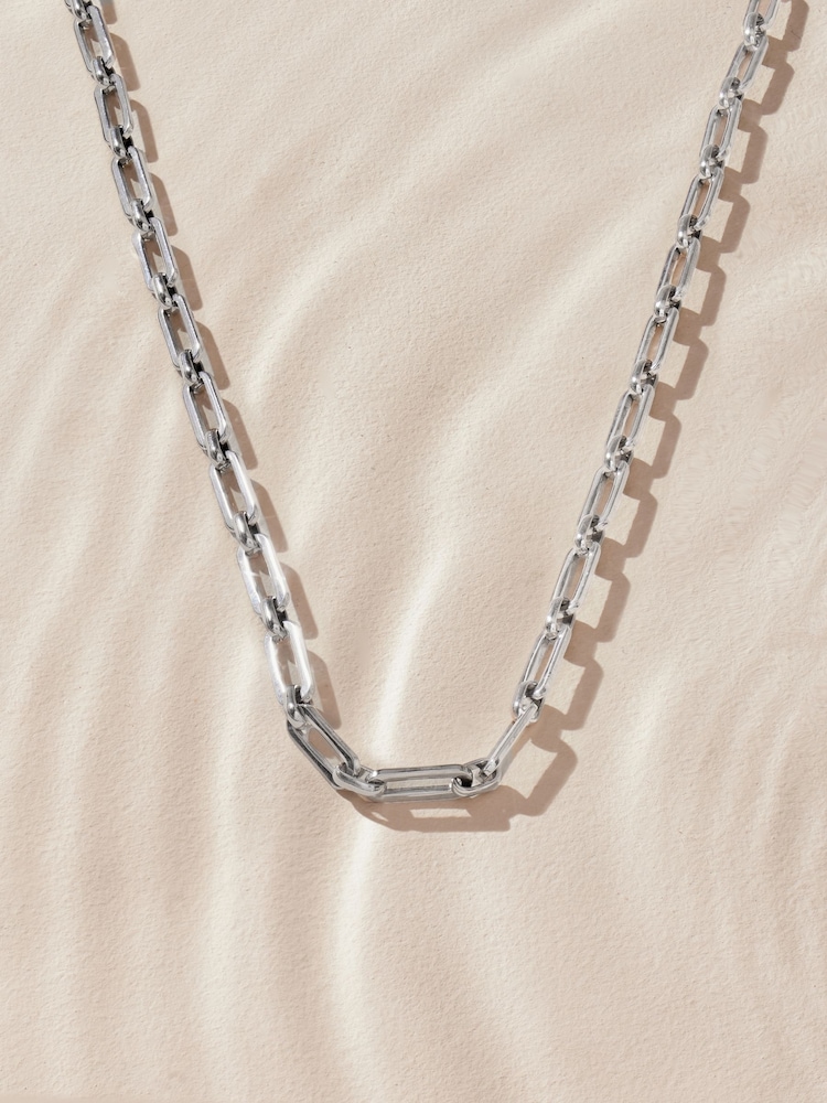 Tonalité argentée - Bracelet en acier inoxydable avec chaîne de trombones - Image 5 of 8