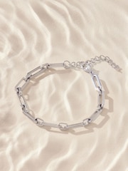 Silver Tone Stainless Steel Paperclip Chain Necklace - Image 7 of 9