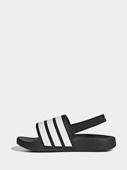 adidas Black/White Adilette Estrap Slides - Image 2 of 9