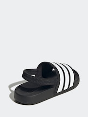 adidas Black/White Adilette Estrap Slides - Image 4 of 9