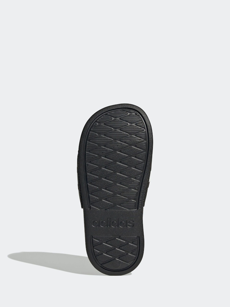 adidas Black/White Adilette Estrap Slides - Image 7 of 9
