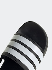 adidas Black/White Adilette Estrap Slides - Image 8 of 9
