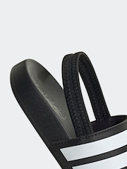 adidas Black/White Adilette Estrap Slides - Image 9 of 9