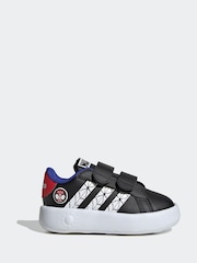 adidas Charcoal Black Marvel's Spider-Man Grand Court Trainers - Image 1 of 9